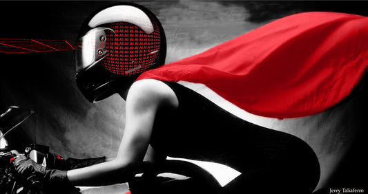 FAST WOMAN with AI ENHANCED HELMET